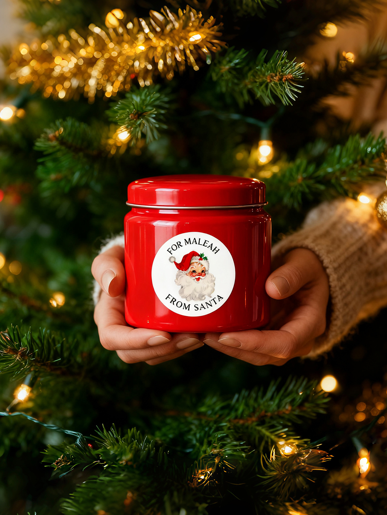 Customize personalized Santa Claus stickers